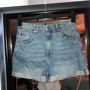 Denim mom shorts